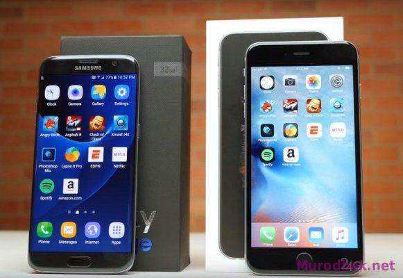 Galaxy S7 Edge ва iPhone 6S Plus гаджетларининг ишлаш тезлиги солиштирилди